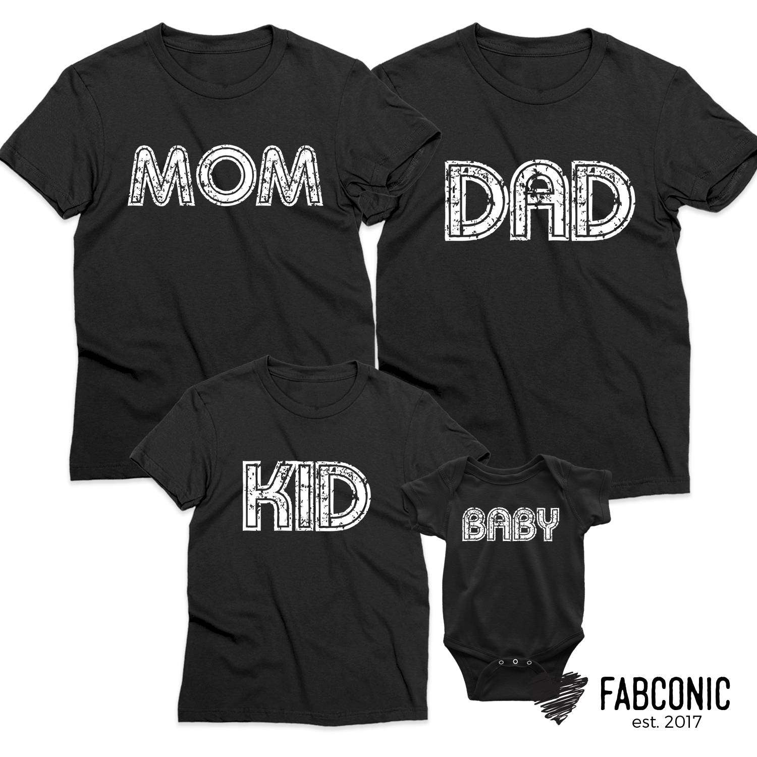 mom dad baby matching shirts