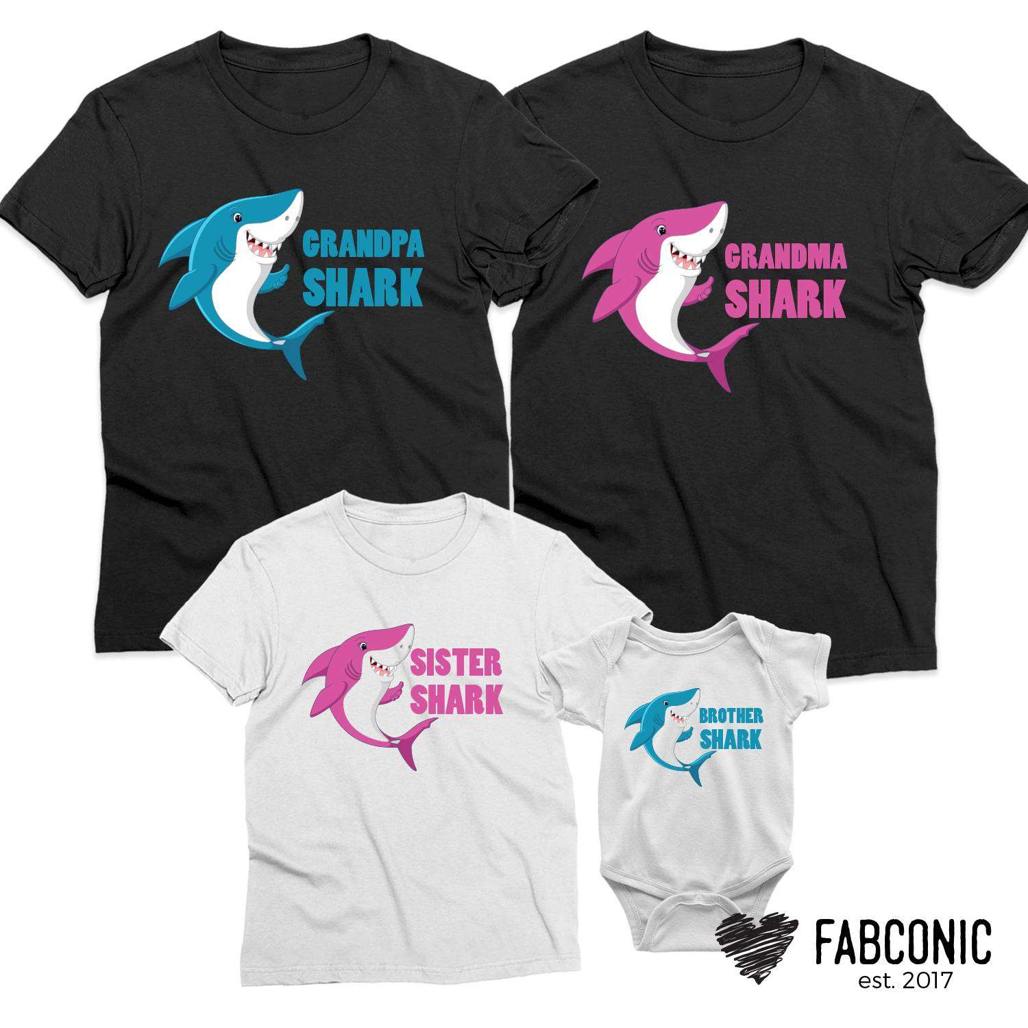 Download Grandpa Grandma Baby Shark Shirts, Matching Family Shirts ...