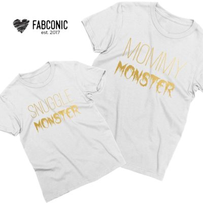 Mommy Monster Snuggle Monster Shirts, Mother & Kid Shirts