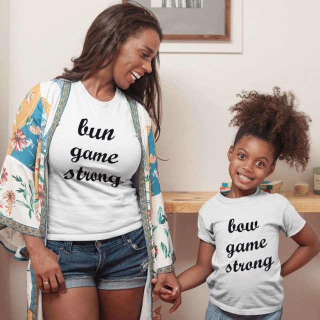 Bun Game Strong Bow Game Strong, Mother & Kid Shirts