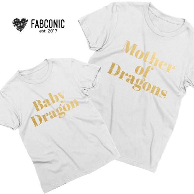 Mother of Dragons Baby Dragon Shirts, Mother & Kid Shirts