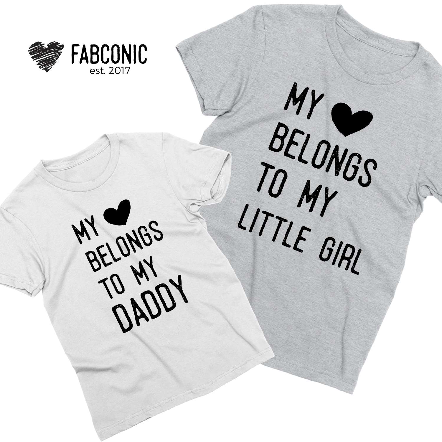 Love U Heart Father and Daughter Matching T-Shirts Set 