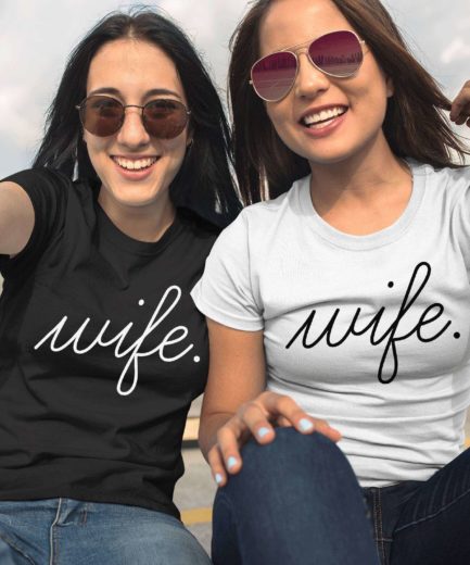 Lesbian Couple Shirts, Wife and Wife, Matching Lesbian Shirts