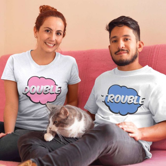 Double Trouble Shirts, Comic Style, Couple Matching Shirts