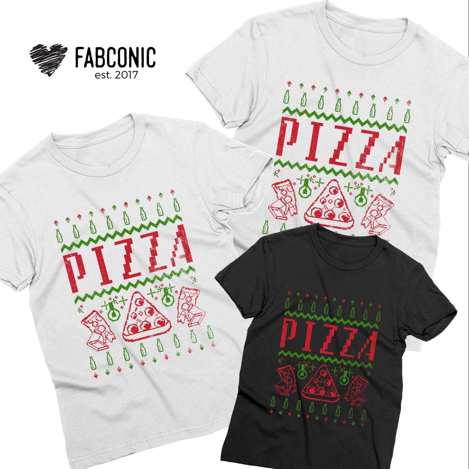 Pizza Ugly Christmas Shirt, Matching Family Shirts, Pizza Shirts