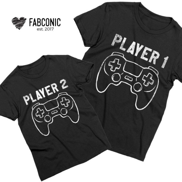 Player 1 Player 2 Shirts, Matching Father's Day Outfit, Father & Kid Shirts