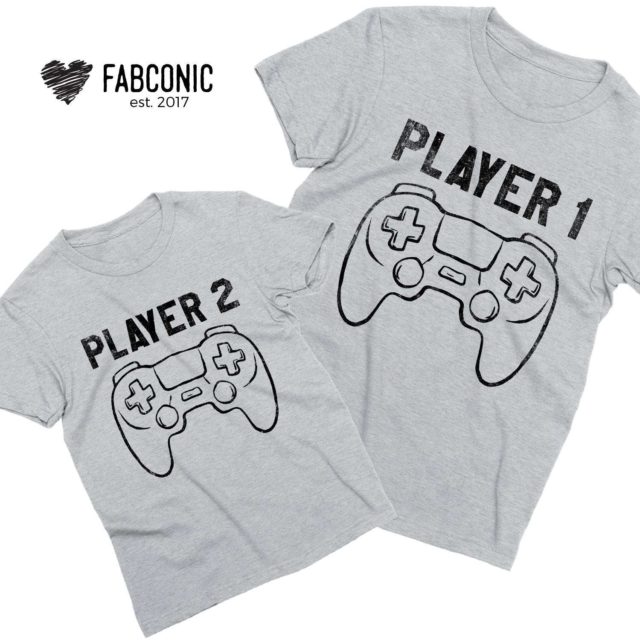 Player 1 Player 2 Shirts, Matching Father's Day Outfit, Father & Kid Shirts