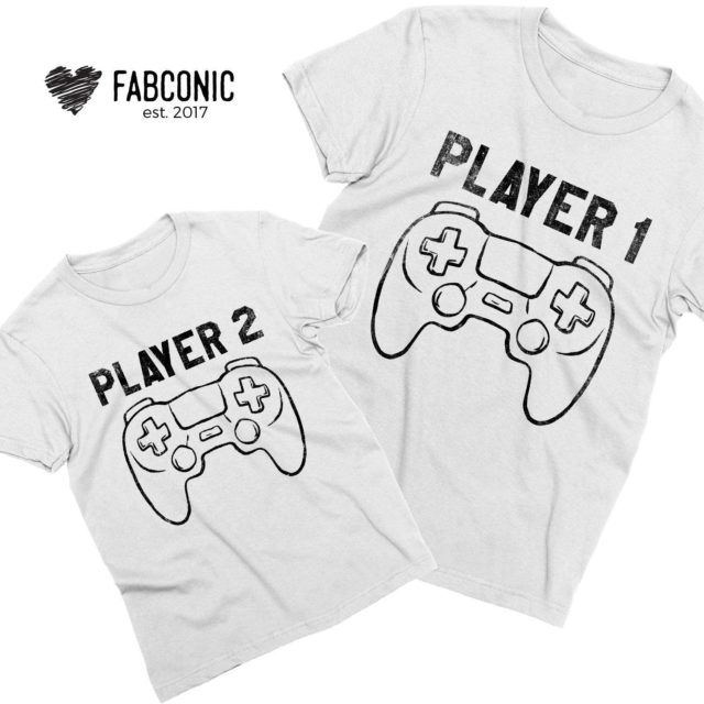 Player 1 Player 2 Shirts, Matching Father's Day Outfit, Father & Kid Shirts