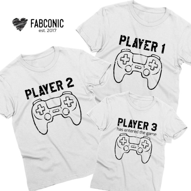 Player 1 Player 2 Shirts, Player 3, Family Matching Shirts