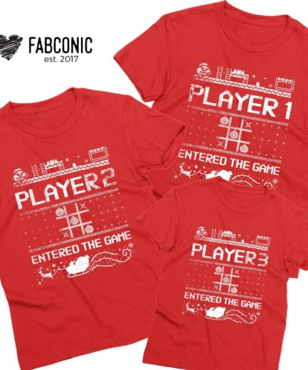 Christmas Gamer Shirts, Player 1 Player 2 Player 3, Christmas Family Shirts