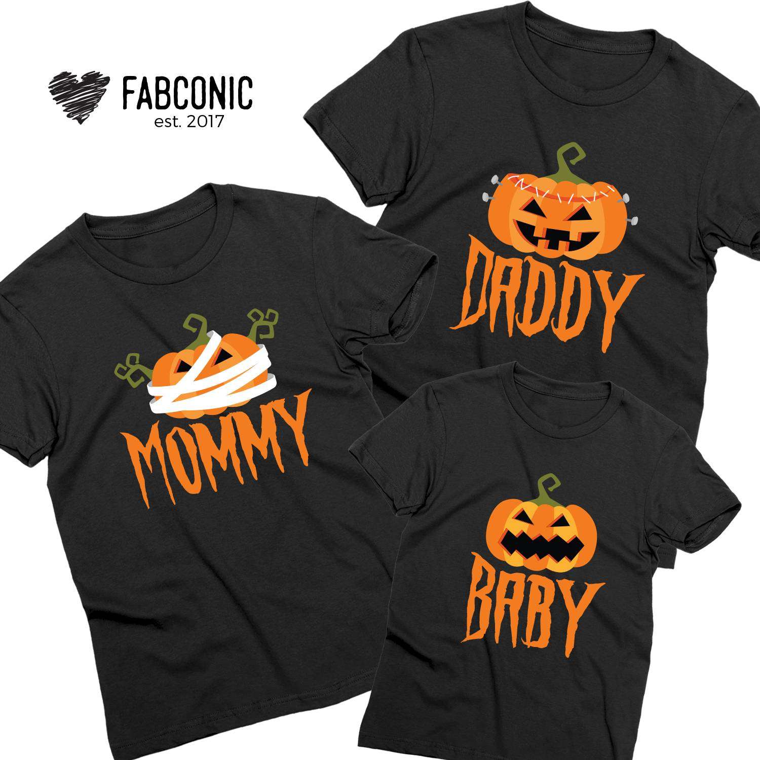 Halloween Family Shirts, Pumpkin Mommy Daddy Baby Shirts Pumpkin Shirt