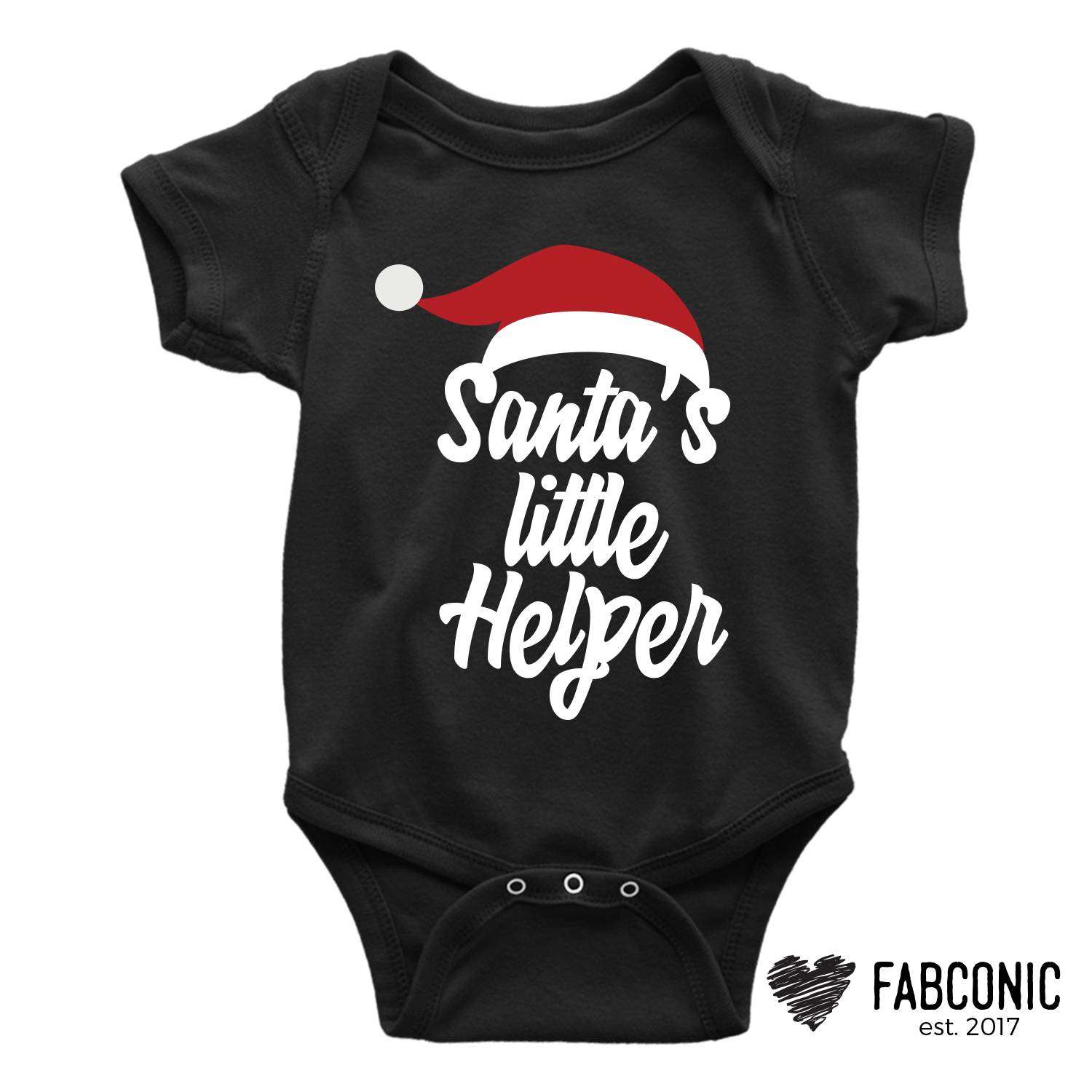 Santa/'s Little Helper Baby Bodysuit for Christmas