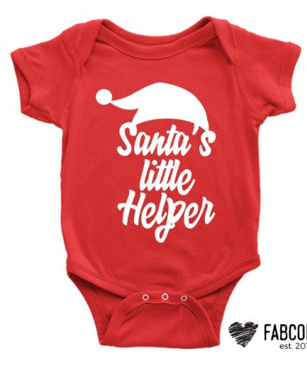 Santa's Little Helper Shirt, Christmas Family Shirts, Funny Christmas Baby Outfit