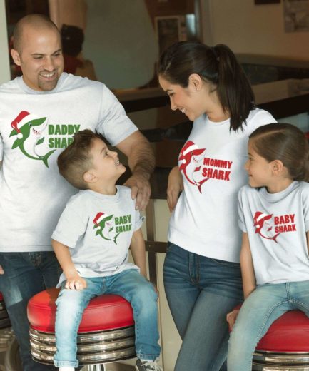 Baby Shark Christmas, Daddy Shark, Mommy Shark, Christmas Family Shirts