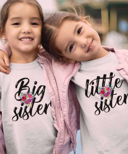 Matching Sister Shirts, Big Sister, Little Sister, Flowers, Siblings Shirts