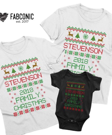 Custom Name Christmas Shirts, Matching Family Shirts, Christmas Gift