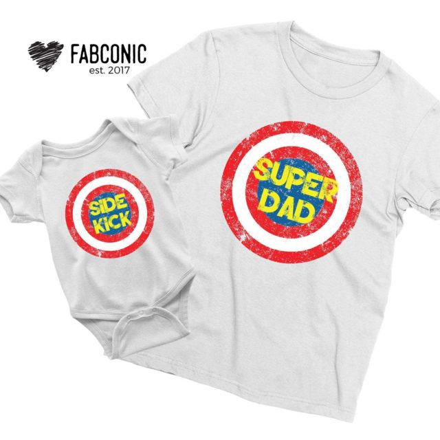 Father Son Outfit, Super Dad, Sidekick, Father and Kid Shirts