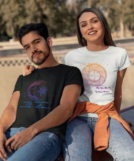 Matching Couple Shirts, My Moon and Stars, You are My Sun, Valentines Day Gift