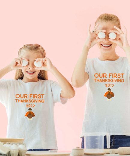 Thanksgiving Family Shirts, Our First Thanksgiving, Custom Year