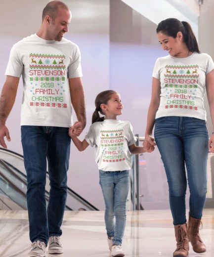 Custom Name Christmas Shirts, Matching Family Shirts, Christmas Gift