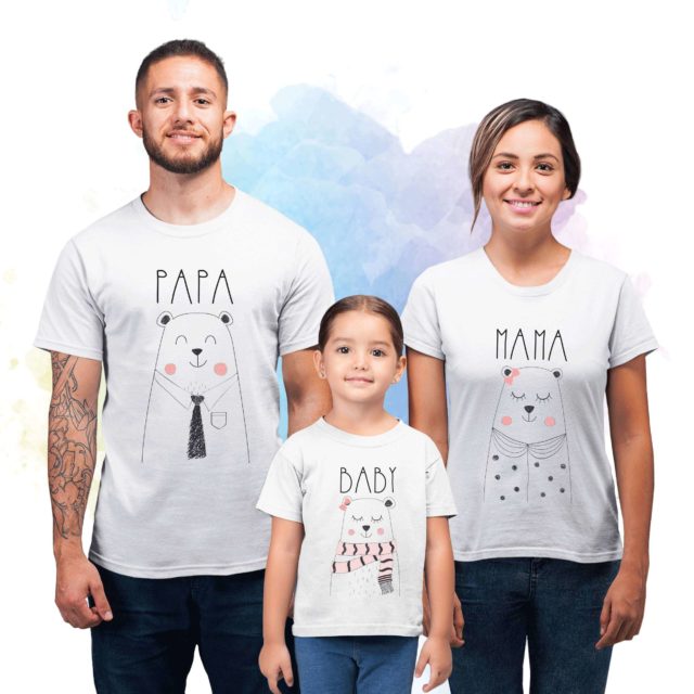 Bear Family Shirts, Papa Mama Baby Bear, Family Bear Shirts