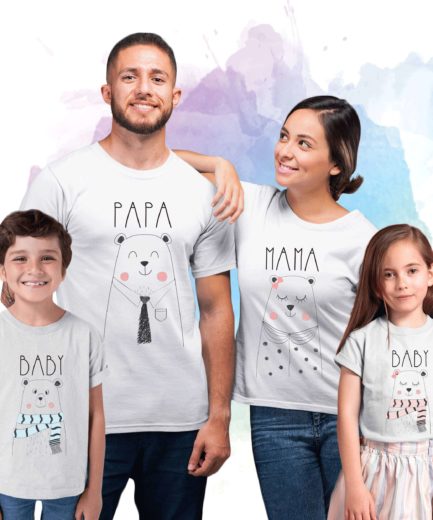 Bear Family Shirts, Papa Mama Baby Bear, Family Bear Shirts