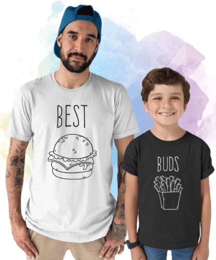 Best Buds Shirt, Burger and Fries, Father's Day Gift, Father & Kid Shirts
