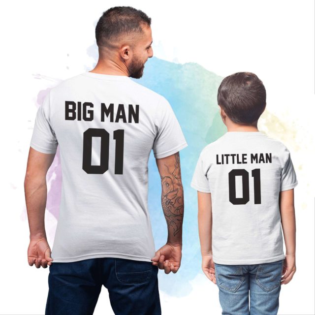Big Man Little Man 01, Matching Father & Son Shirts, Custom Number Shirt