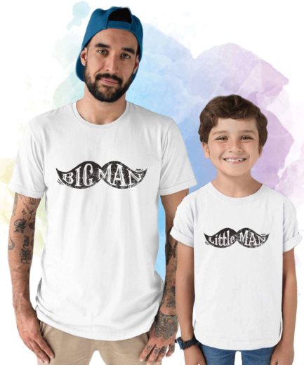 Big Man Shirt Little Man Shirt, Mustache, Father & Kid Shirts