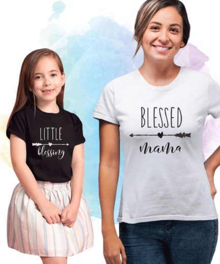 Blessed Mama Little Blessing Shirts, Mother & Daughter Shirts