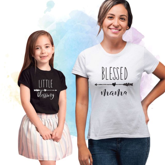 Blessed Mama Little Blessing Shirts, Mother & Daughter Shirts