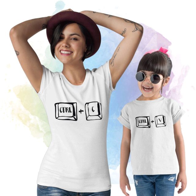 Ctrl C Ctrl V Mother Baby Shirts, Mother & Kid Shirts, Matching Mommy Baby Shirts