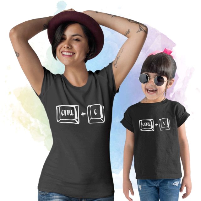 Ctrl C Ctrl V Mother Baby Shirts, Mother & Kid Shirts, Matching Mommy Baby Shirts