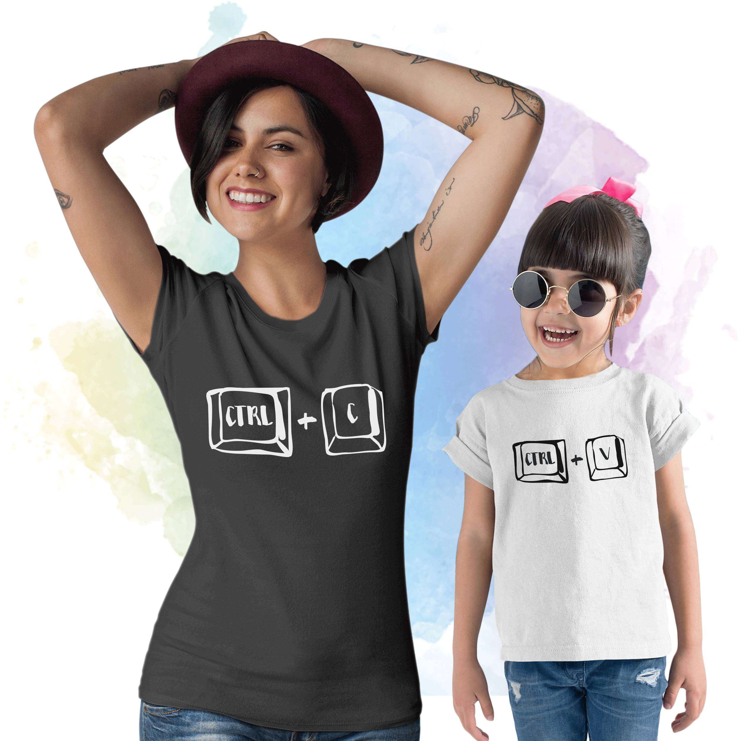 Funny Geek Family Ctrl C, Ctrl V T Shirt Family Matching Outfits Mom And Dad And T-shirt | forum.iktva.sa