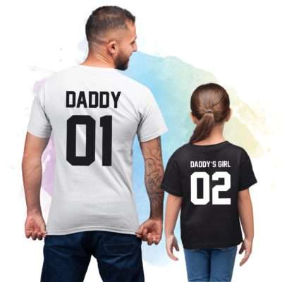 Daddy Daughter Shirts, Daddy 01 Daddy's Girl 02, Father & Kid Shirts
