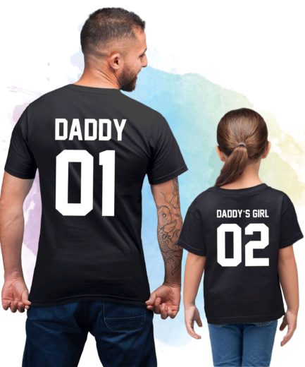 Daddy Daughter Shirts, Daddy 01 Daddy's Girl 02, Father & Kid Shirts