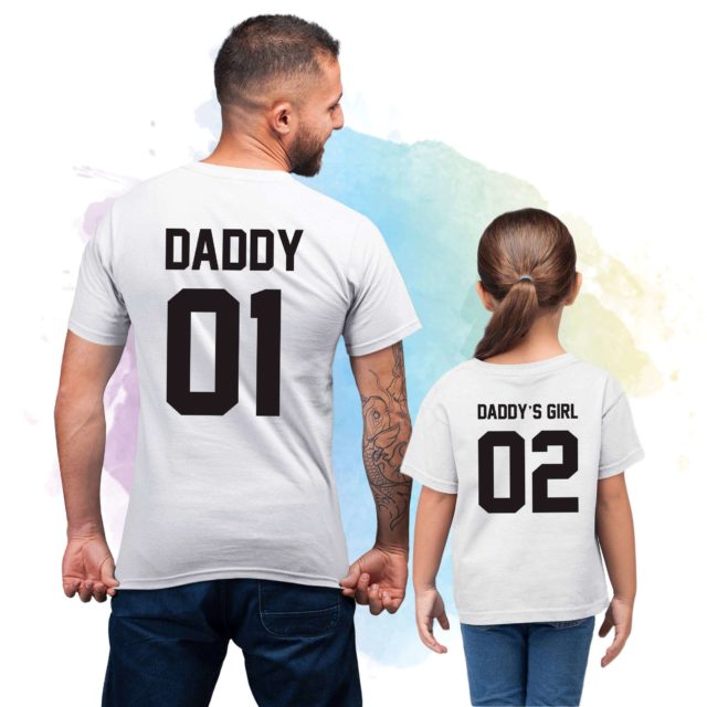 Daddy Daughter Shirts, Daddy 01 Daddy's Girl 02, Father & Kid Shirts