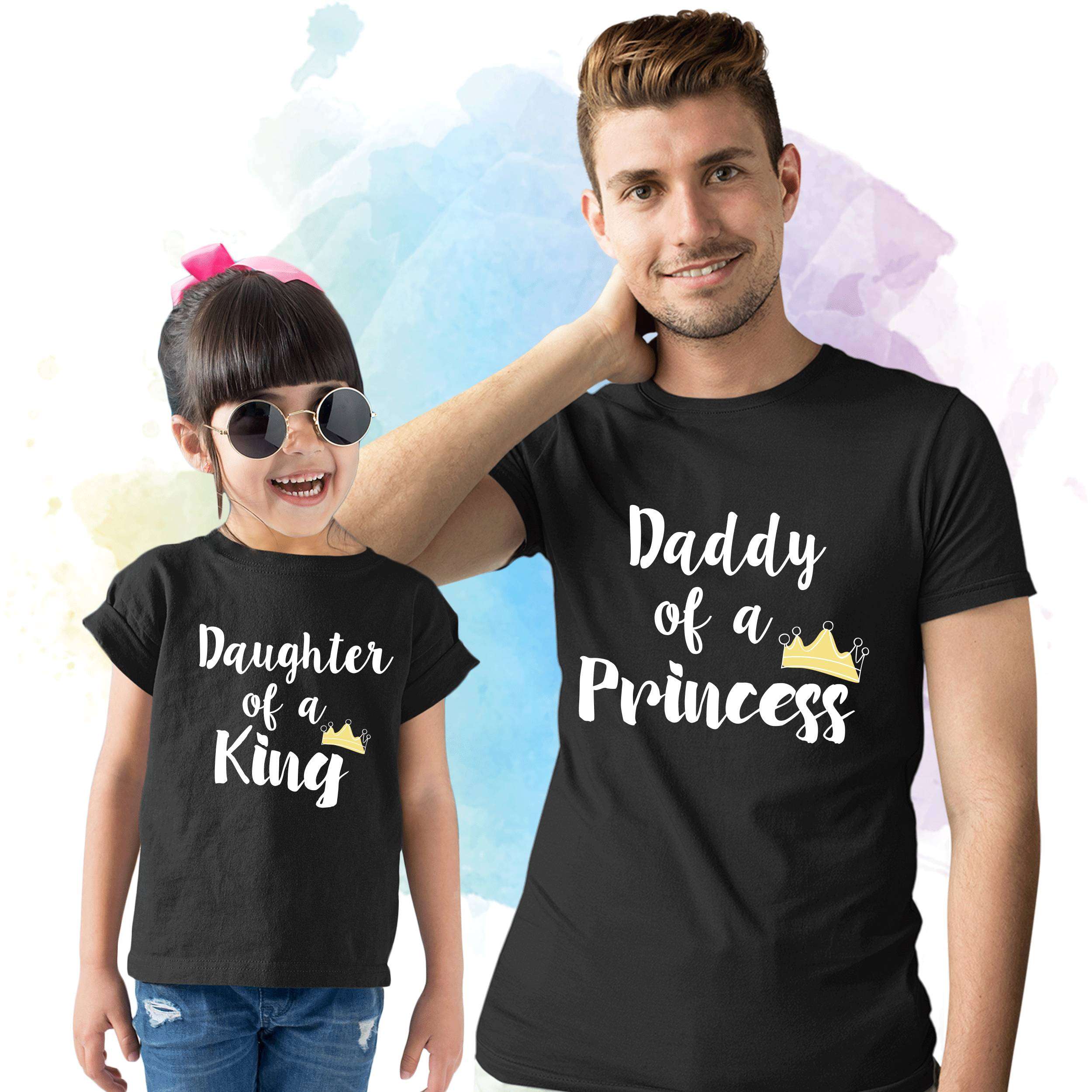 Vær tilfreds Gør alt med min kraft kit Father Daughter T-Shirts, Daddy of a Princess, Daughter of a King