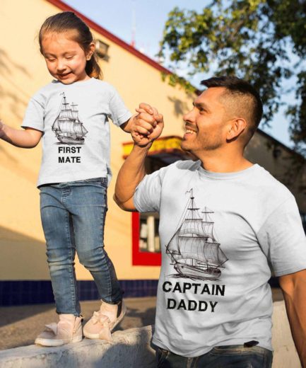 Captain Daddy Shirt, First Mate, Ships, Father & Kid Matching Shirts