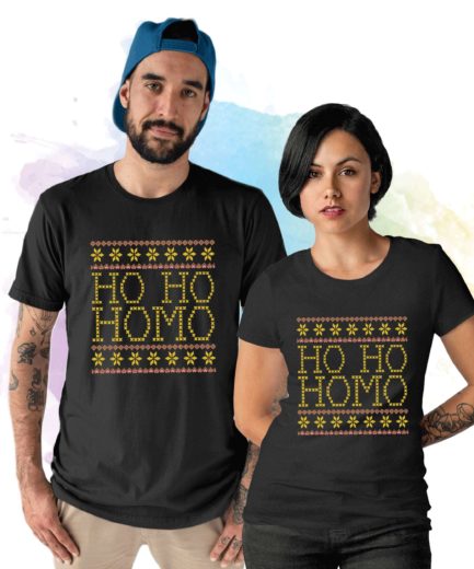 Ho Ho Homo Shirt, Christmas Couple Shirts, Funny Christmas Gift