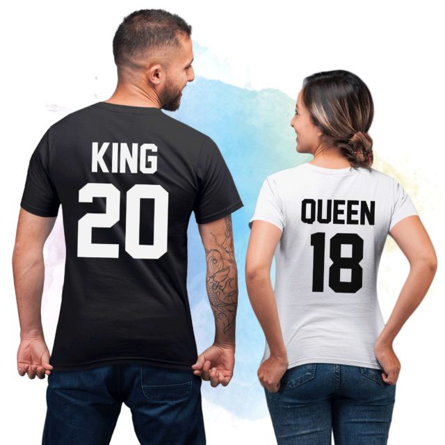 King Queen 01 Couple Shirts, Matching King Queen Shirts