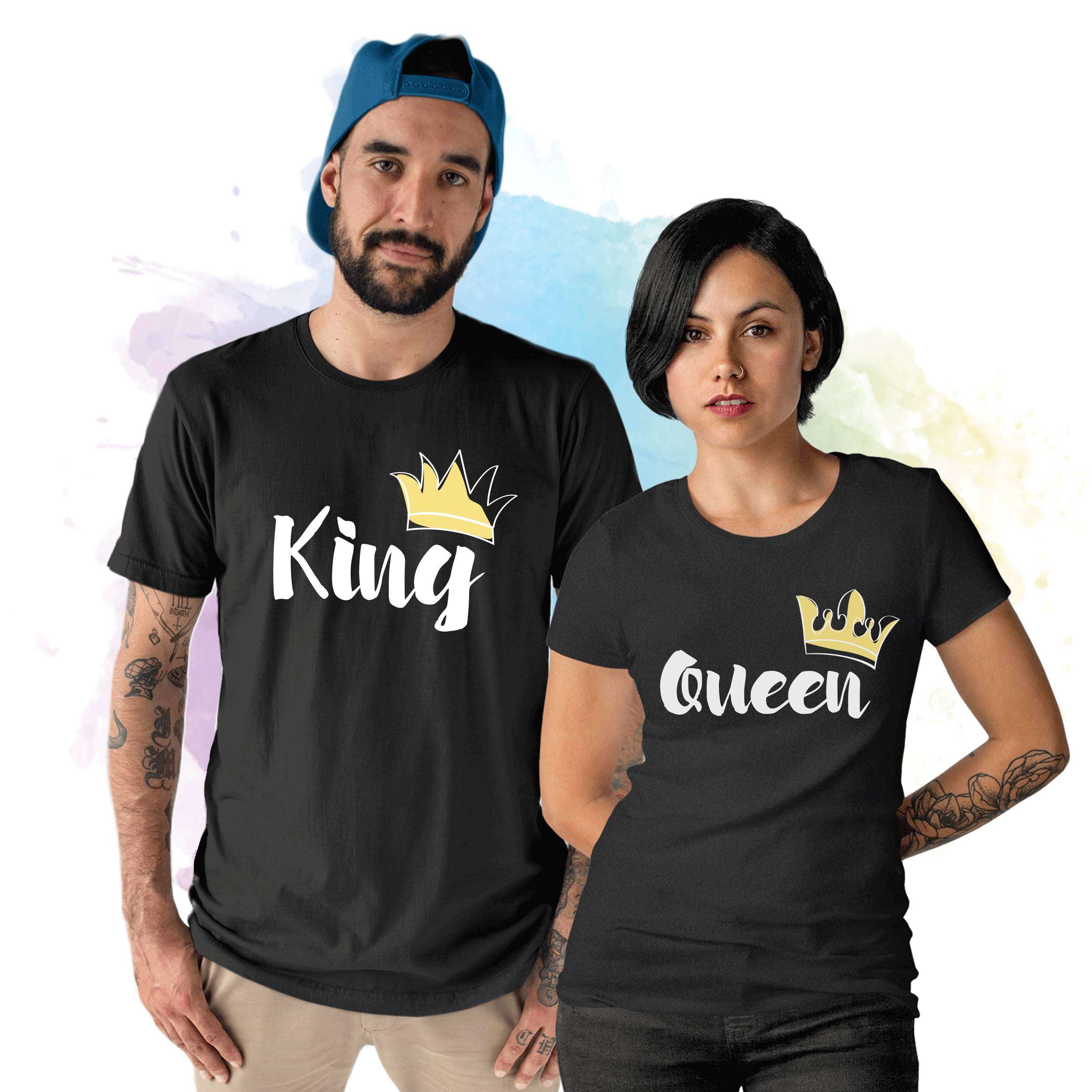 His and Hers Crown Matching Shirts for Couples