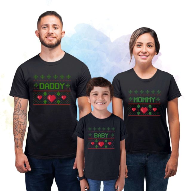 Ugly Christmas Family Shirts, Mommy Daddy Baby Matching Shirts