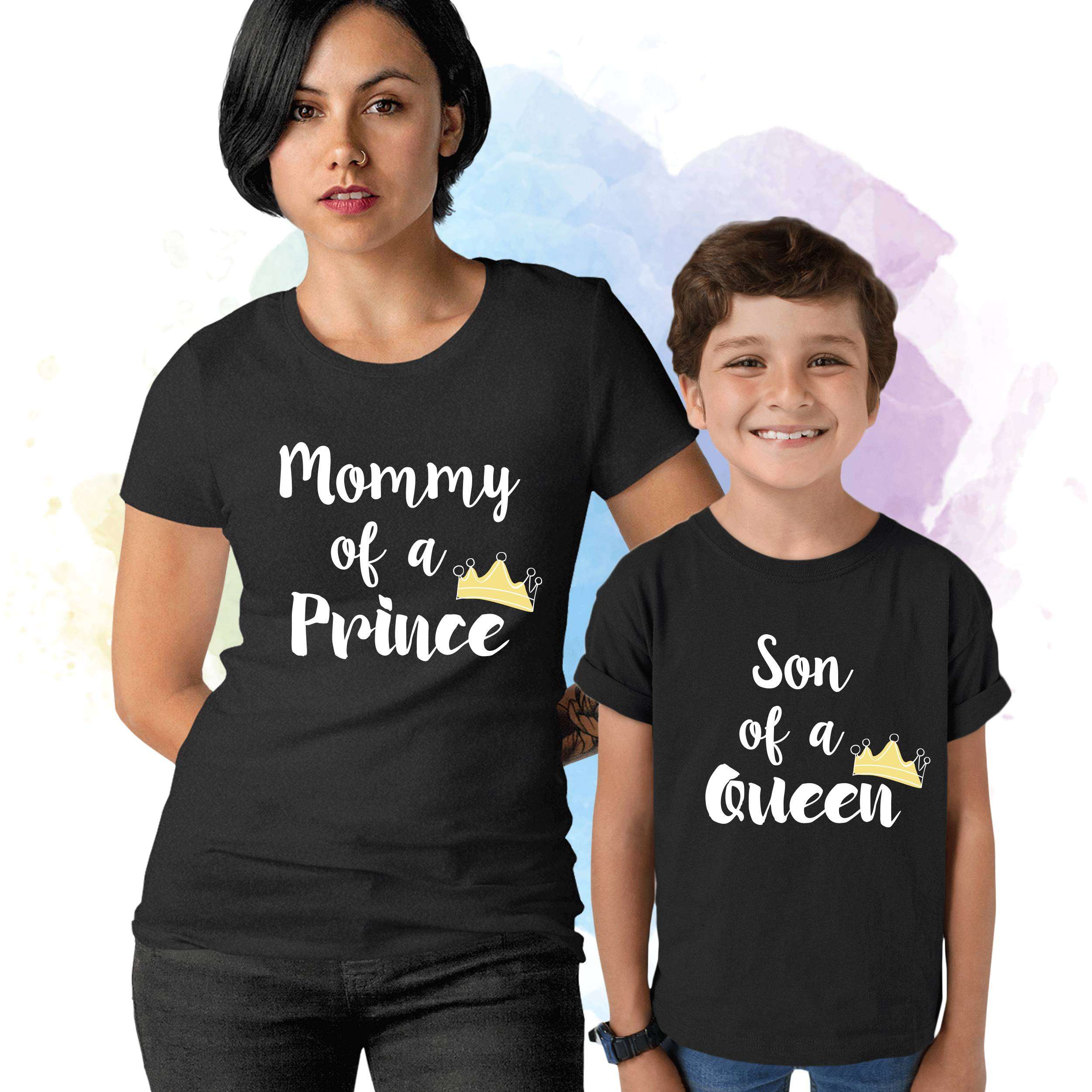 Mommy Son Matching Shirts, Mommy of a Prince, Son of a Queen.