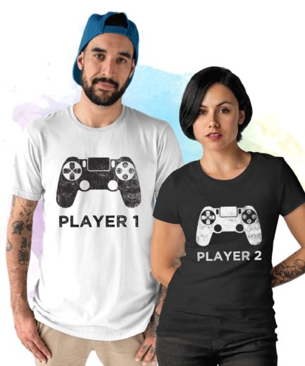 Player 1 Player 2 Couple Shirts, Matching Shirts for Couples