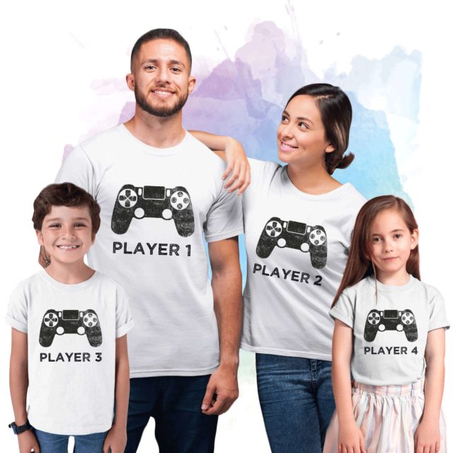 Player 1 Player 2 Family Shirts, Player 3, Family Matching Shirts