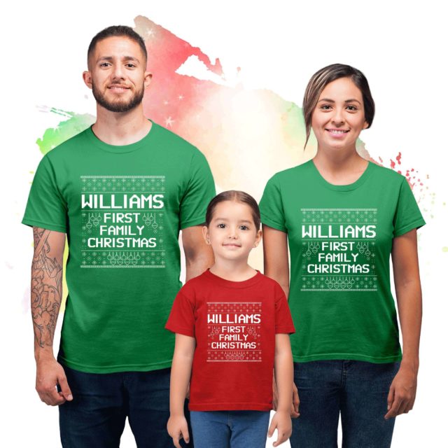 First Christmas Family Shirts, Custom Name, Christmas Family Shirts