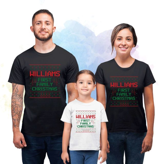 First Christmas Family Shirts, Custom Name, Christmas Family Shirts