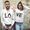 LOVE Couple Sweatshirts, Matching Couple, His and Hers Gift Idea