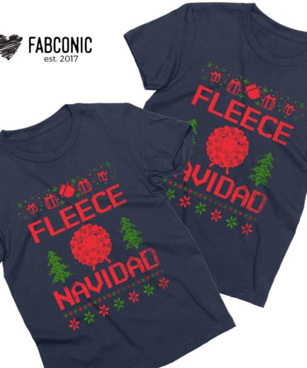 Fleece Navidad Couple Shirts, Matching Christmas Shirts